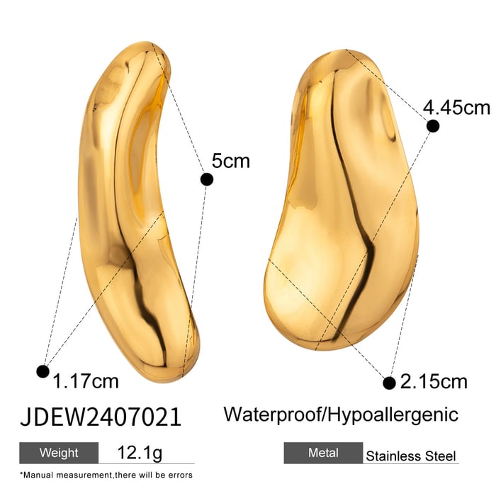 1 pair simple series simple solid color stainless steel  gold plated women stud earrings h5Picture2