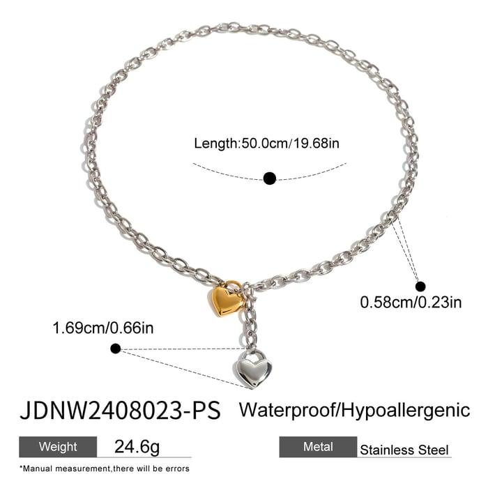 1 piece simple series sweet heart stainless steel  gold plated women charm bracelets h5Picture2