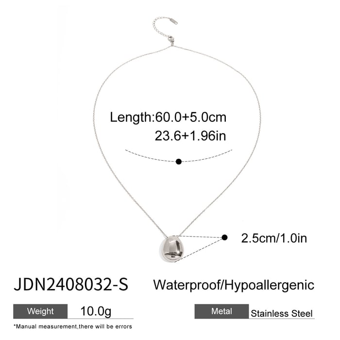 1 piece simple series simple solid color stainless steel  gold plated women pendant necklaces h5Picture2