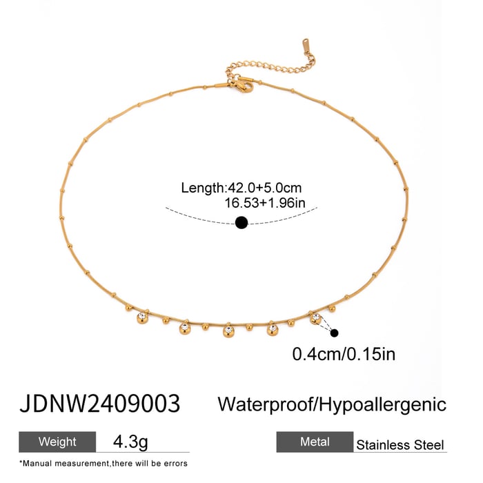 1 piece simple series daily geometric stainless steel  gold plated zircon women pendant necklaces h5Picture2