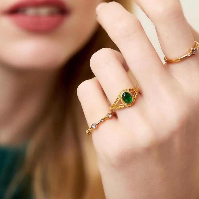 Stainless steel statement ring
