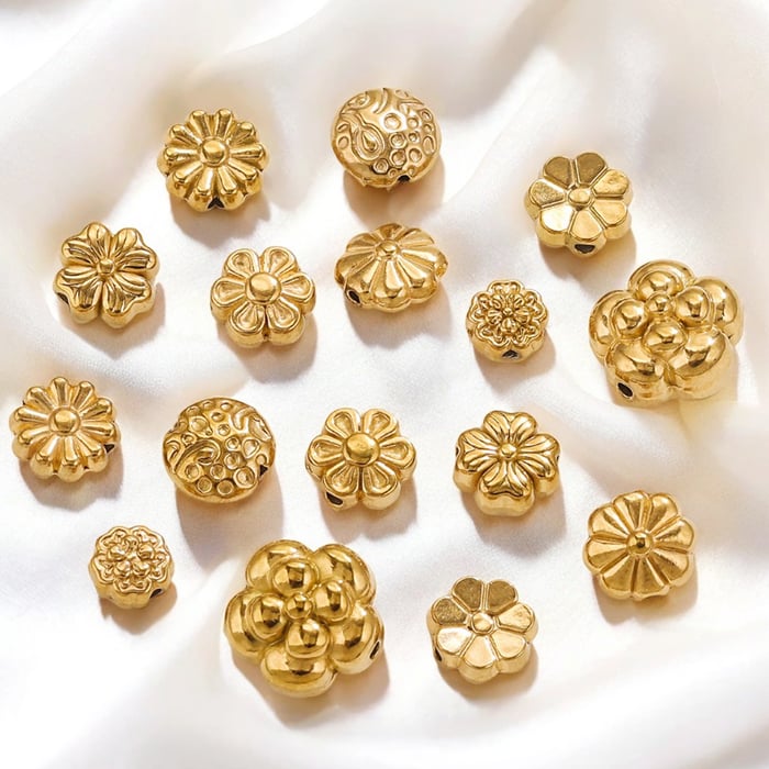 1 pair retro flower  gold plated women pendants h5Picture2