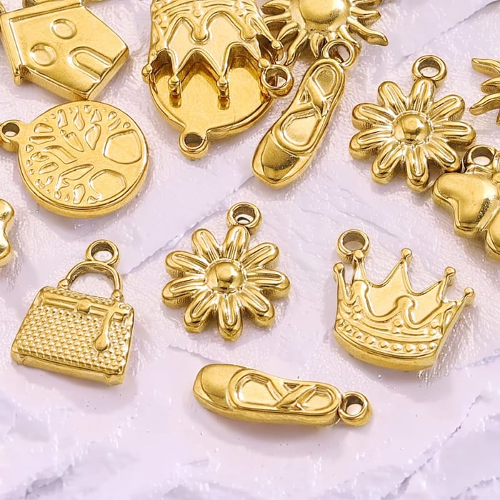 1 pair simple series retro cartoon  gold plated women pendants h5Picture2
