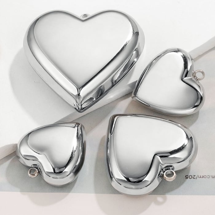 1 Paar Simple Series Simple Heart Edelstahl Damen Anhänger h5Bild2
