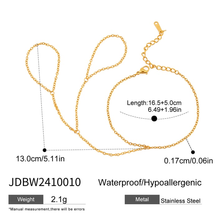 1 piece simple series hip-pop/rock geometric stainless steel  gold plated women chain bracelets h5Picture2