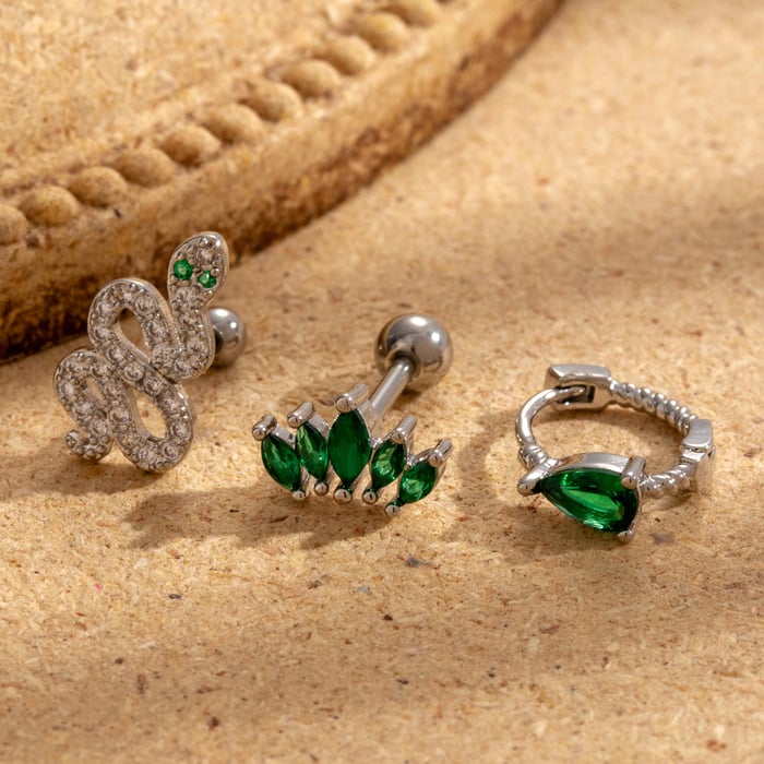 1 Stück Simple Series Klassische Tierkupfer ohne Beschichtungsmaterial Zirkon Damen Ohrstecker h5Bild2