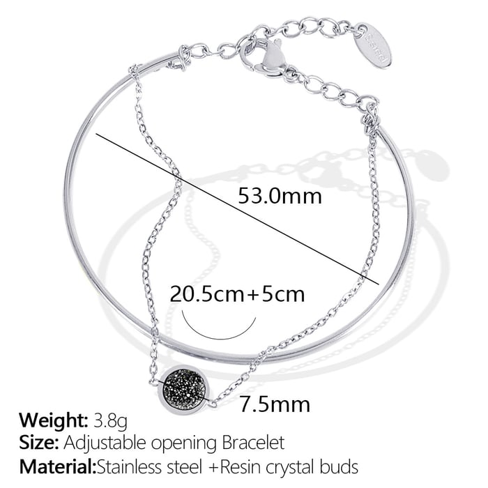 1 piece simple series simple geometric stainless steel  gold plated women charm bracelets h5Picture2
