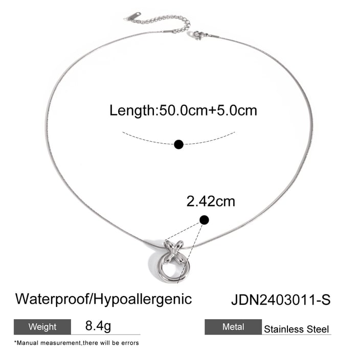 unique design  gold stainless steel/xo integrated pendant necklace  cold style circle titanium steel necklace h5Picture2