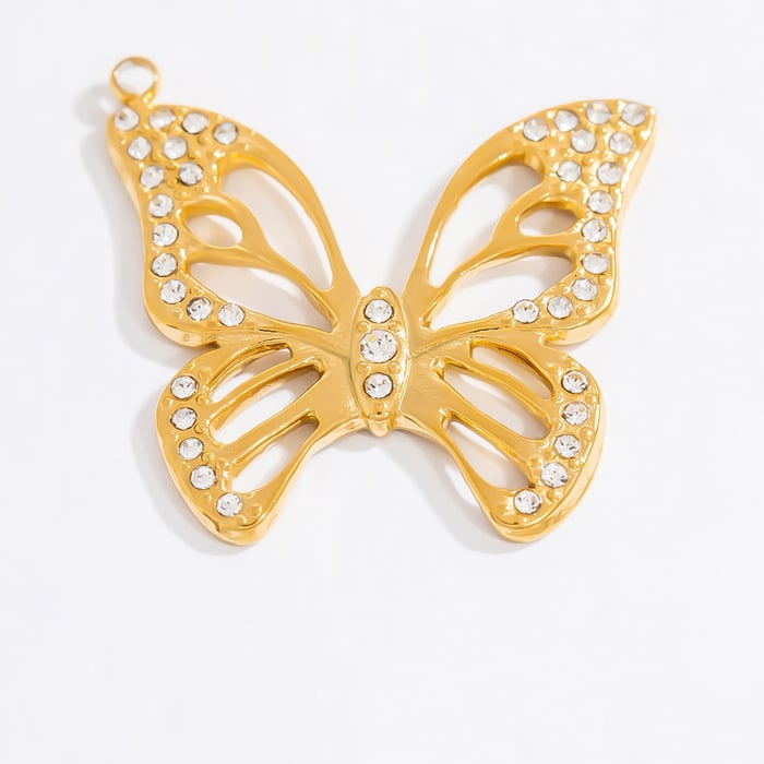 1 Paar Anhänger „Romantic Series Sweet Heart“ aus Edelstahl mit 18 Karat Vergoldung für Damen h5Bild2