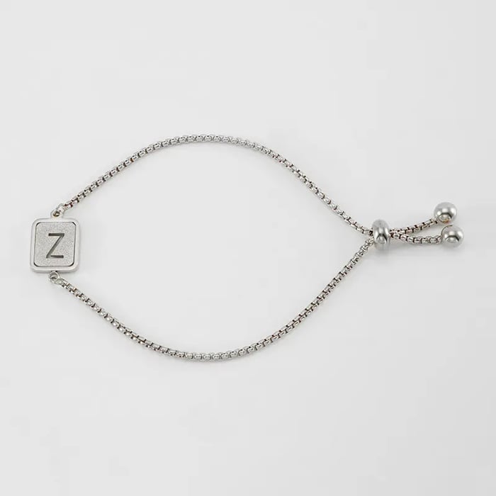 1 Stück Simple Series Daily Letter Titanstahl 18 Karat vergoldete Damen-Kettenarmbänder h5Bild2