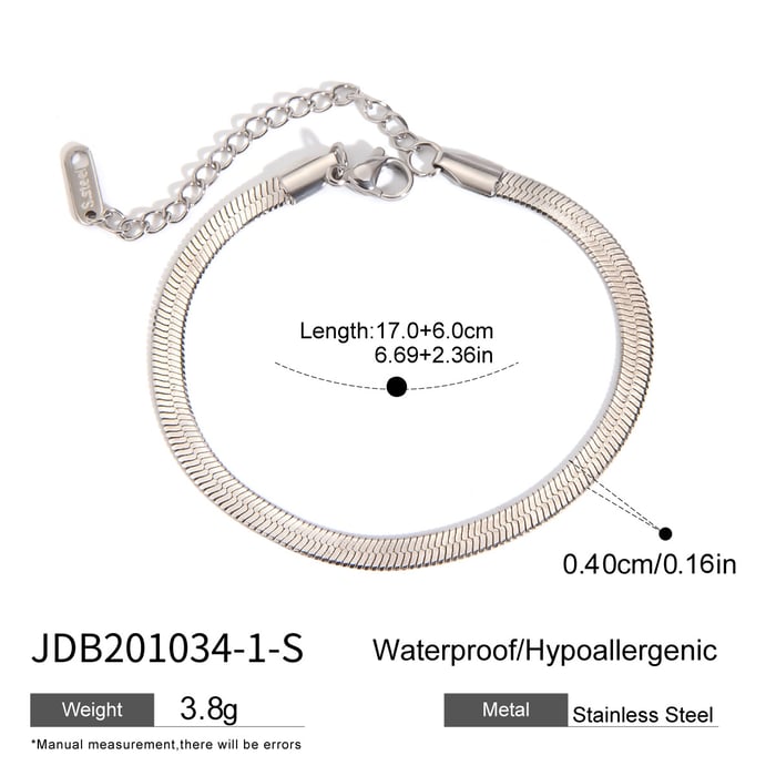 1 Stück Simple Series Tägliche geometrische Edelstahl-Kettenarmbänder für Damen