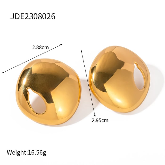 1 Paar einfache Serie lässig geometrische Edelstahl 18 Karat vergoldet Frauen Ohrstecker