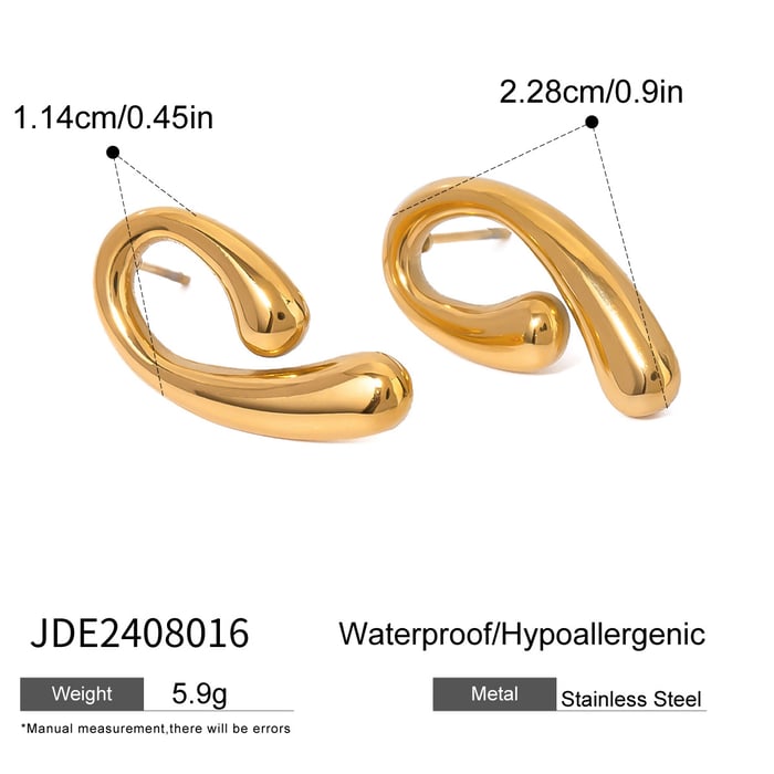 1 Paar goldfarbene Ohrstecker aus Edelstahl