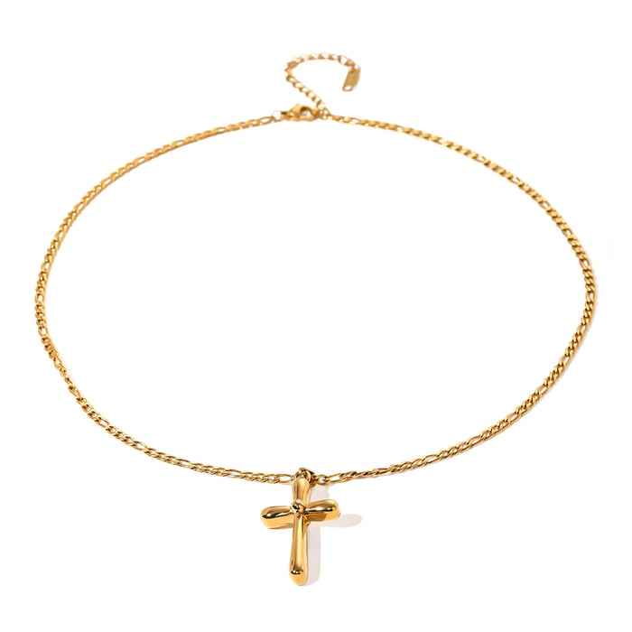 gold stainless steel cross necklace niche high-end simple cross titanium steel necklace