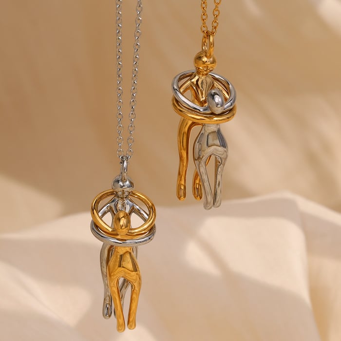 1 Piece Romantic Series Classic Figure Stainless Steel   Gold Color  Women's Pendant Necklaces h5Picture2