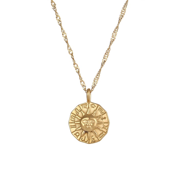 1 Piece Classic Series Classic Sun/Moon Stainless Steel   Gold Color  Women's Pendant Necklaces