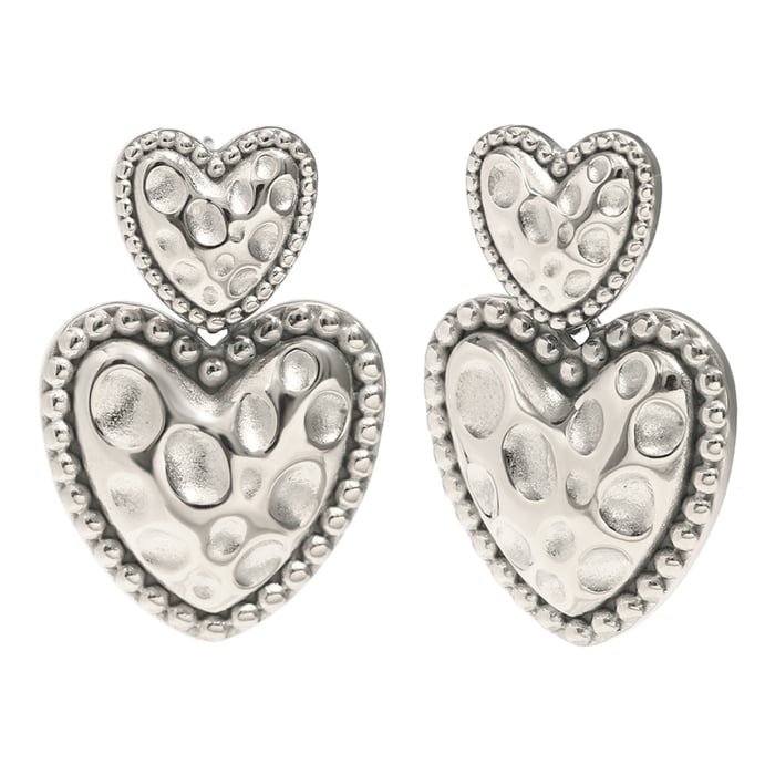 1 Paar romantische Serie süße Liebe/Herzform Edelstahl Gold Farbe Damen Ohrstecker 