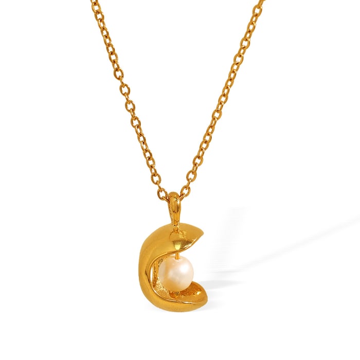 1 Piece Luxurious Series Charming Geometric Stainless Steel Gold Color Women's Pendant Necklaces