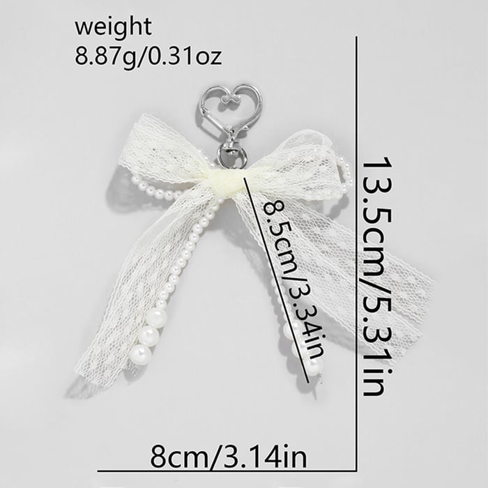 1 Piece Romantic Series Sweet Bow Knot Iron Artificial Pearl Women's Bag Charms h5Picture2
