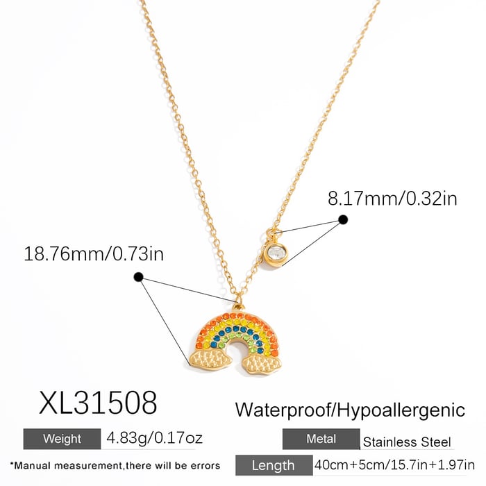 1 Piece Romantic Series Cute Plant Stainless Steel   Gold Color  Women's Pendant Necklaces