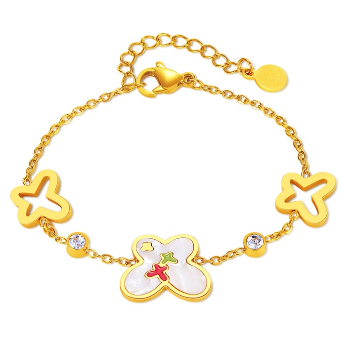1 Stück Simple Series Tägliche geometrische Edelstahl Goldfarbene Damen-Kettenarmbänder