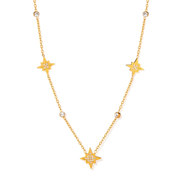 1 Stück Simple Series Tägliche geometrische Edelstahl Goldfarbene Damen-Anhängerketten