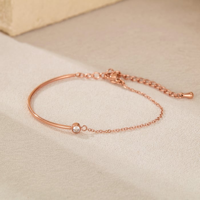 1 Stück Simple Series Tägliche geometrische Edelstahl-Kettenarmbänder für Damen h5Bild2