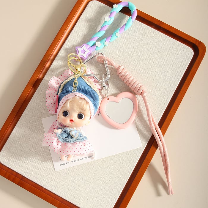 1 Piece Fairy Series Sweet Polka Dots Clothers Doll Rayon Women's Bag Charms