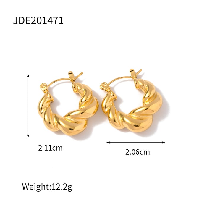 1 paar klassische serie  ringförmige edelstahl gold farbe damen creolen