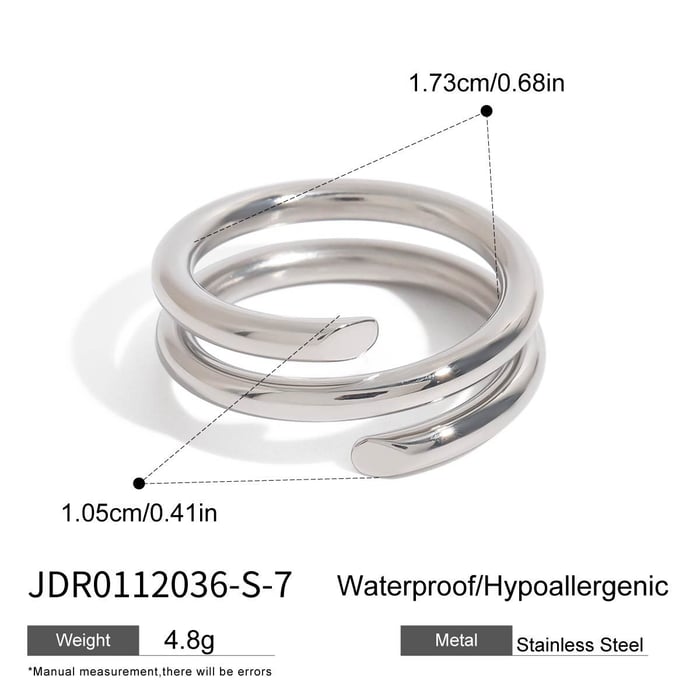 1 Stück Simple Series High-End-Kreis Edelstahl Goldfarbene Damen-Einzelringe