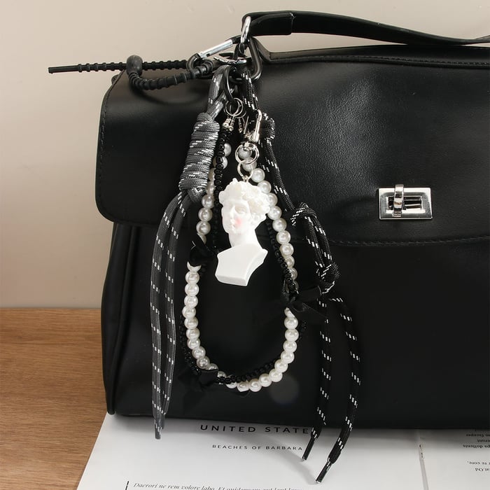 1 Piece Art Series Bow Beaded chain Women's Bag Charms