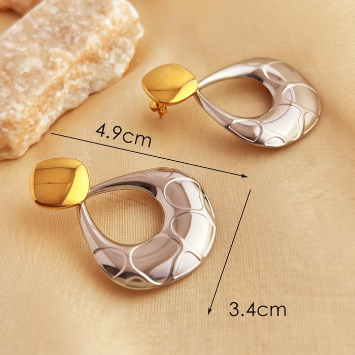 1 Pair Simple Mixed Color Stainless Steel Women's Drop Earrings