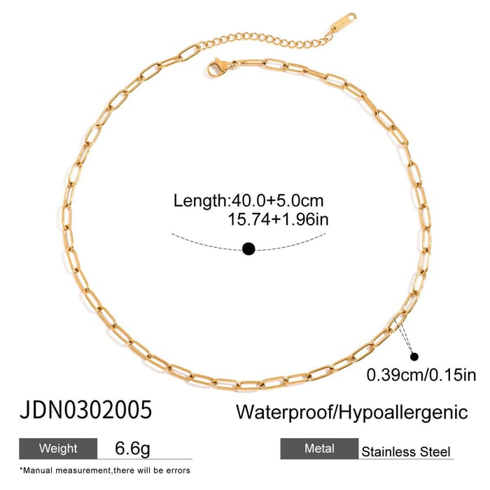 1 Piece Chain Stainless Steel Gold Color  Women's DIY Chain Necklaces