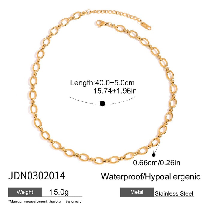 1 Piece Chain Stainless Steel Gold Color  Women's DIY Chain Necklaces