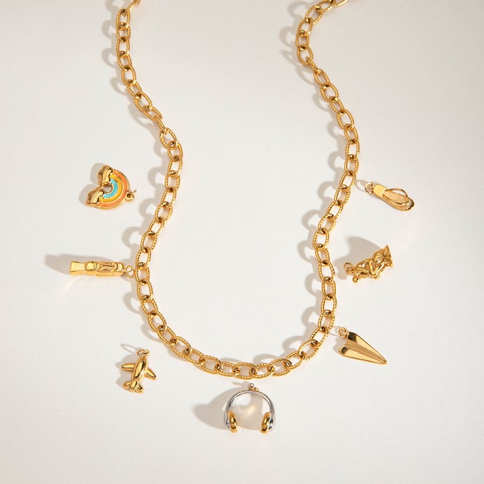 1 Piece Chain Stainless Steel Gold Color  Women's DIY Chain Necklaces h5Picture2