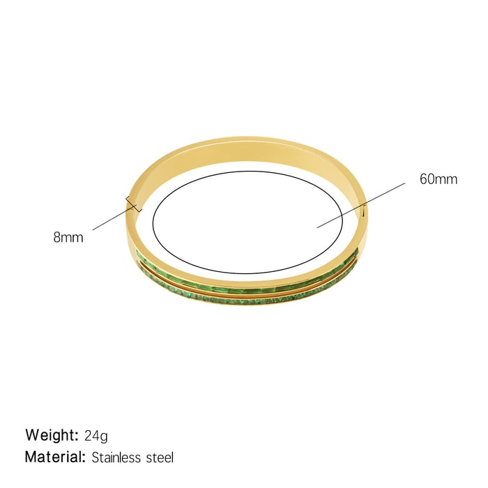 1 Piece Luxurious Series Simple Double Lines Stainless Steel Gold Color Women's Bangles
