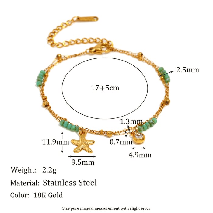Oceanic Stainless Steel Gold Color Charm Bracelets h5Picture2
