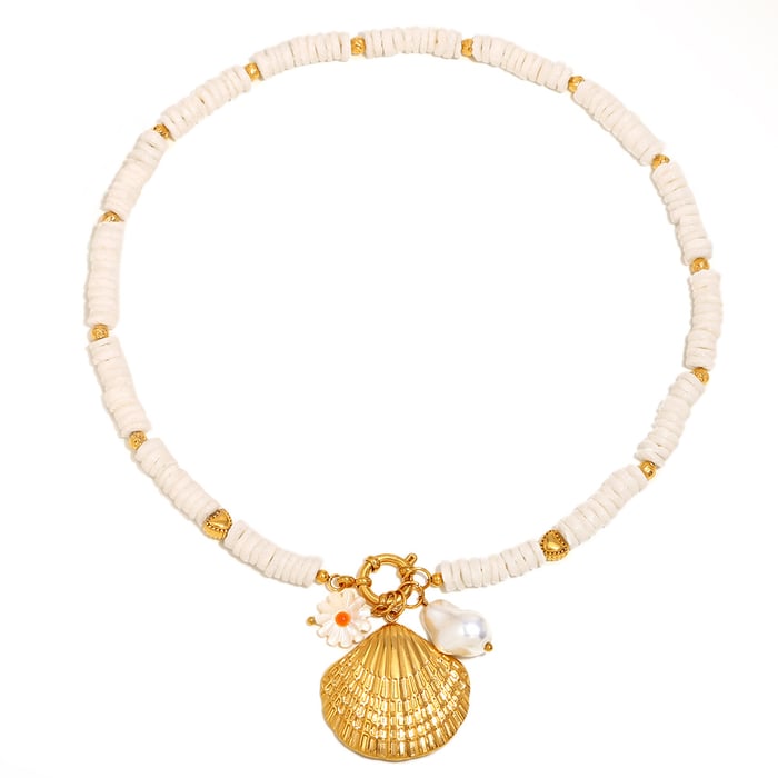 Shell Stainless Steel Gold Color Charm Bracelets