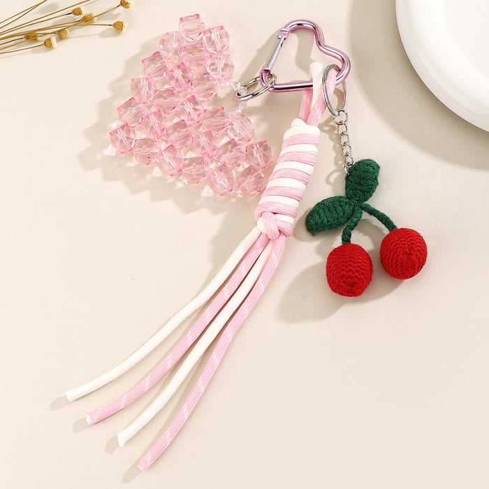 Sweet Beaded Heart Bag Charms