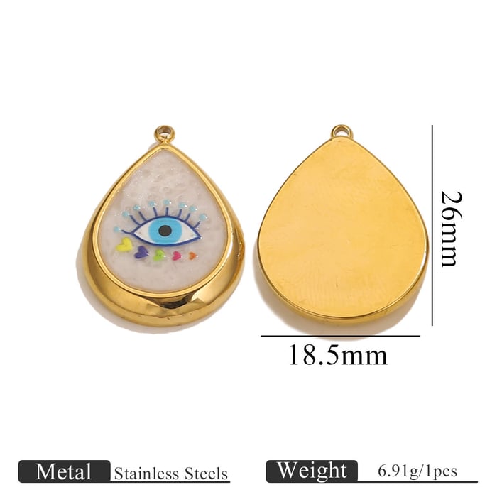 Retro Colorful Eye Stainless Steel Women's Pendants