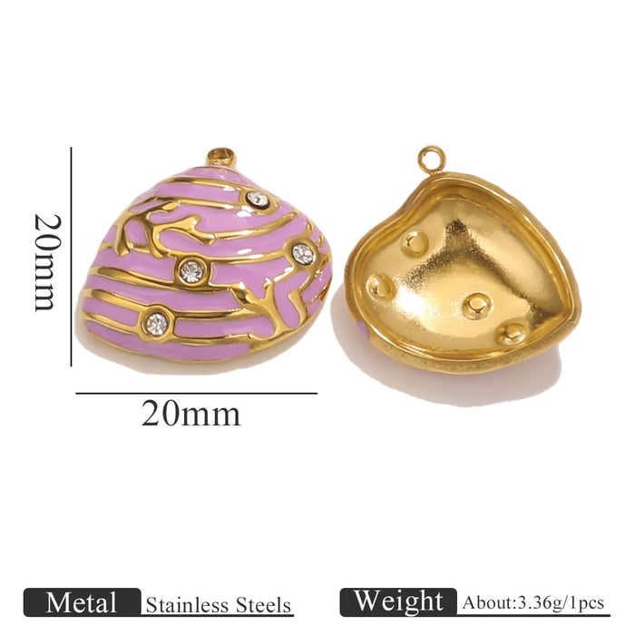 1 Piece Polychrome Series Shell Stainless Steel Women's Pendants