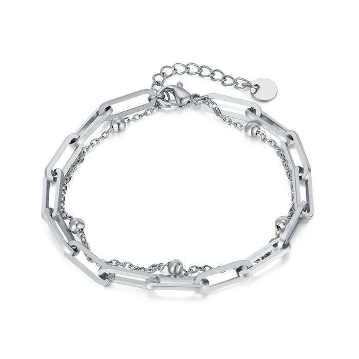 Squircle Doppellagige Edelstahl-Kettenarmbänder in Goldfarbe für Herren