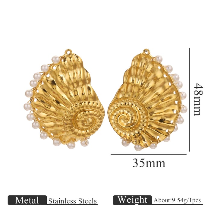 1 Piece Stylish Conch Shape Stainless Steel Women's Pendants