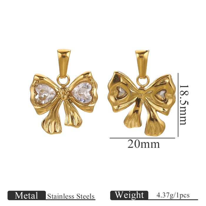 1 Piece Dazzling Heart Stainless Steel Women's Pendants