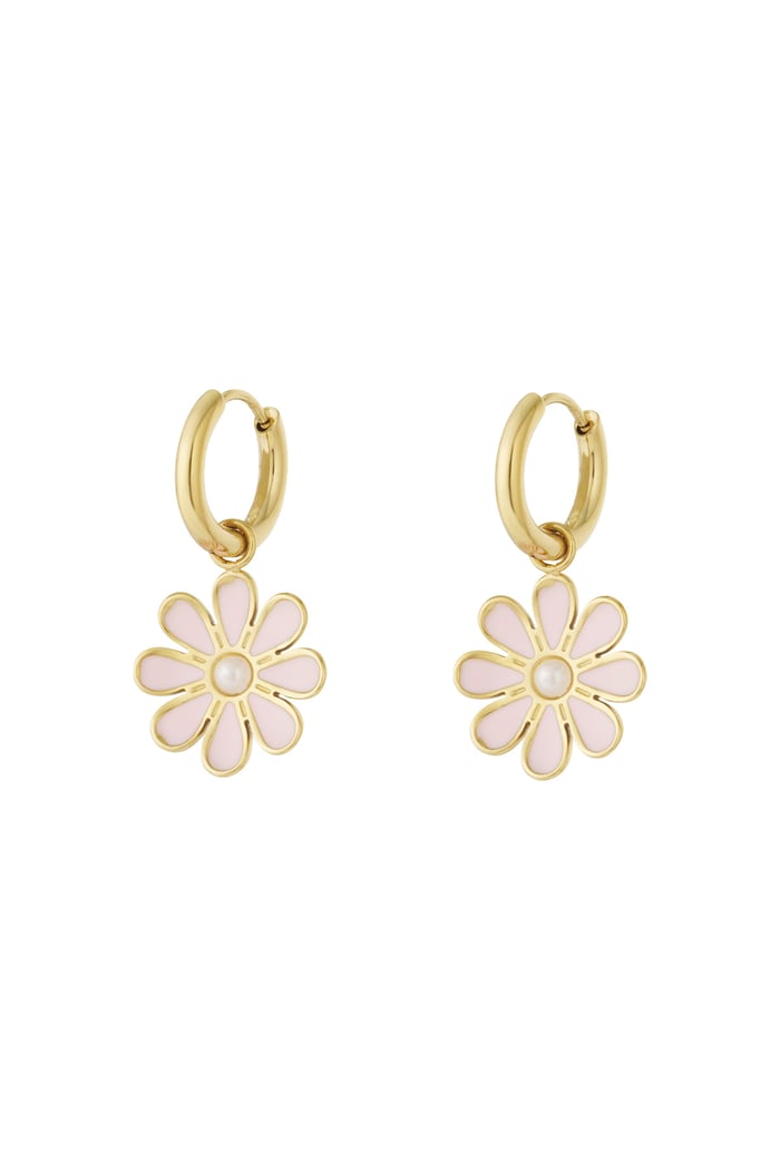 Pendientes colgantes de acero inoxidable con diseño de flores para uso diario. 