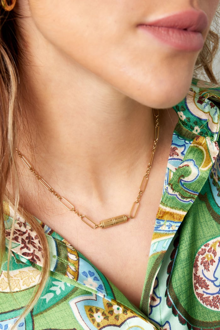 Catena a maglie con ciondolo - Acciaio inossidabile color argento Immagine3