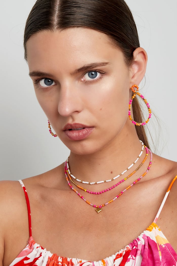 Necklace small colorful beads - yellow/orange Picture2