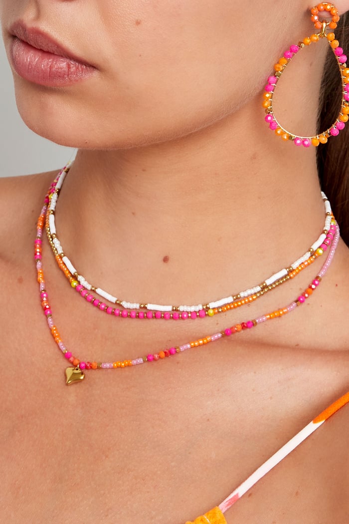 Necklace small colorful beads - yellow/orange Picture3