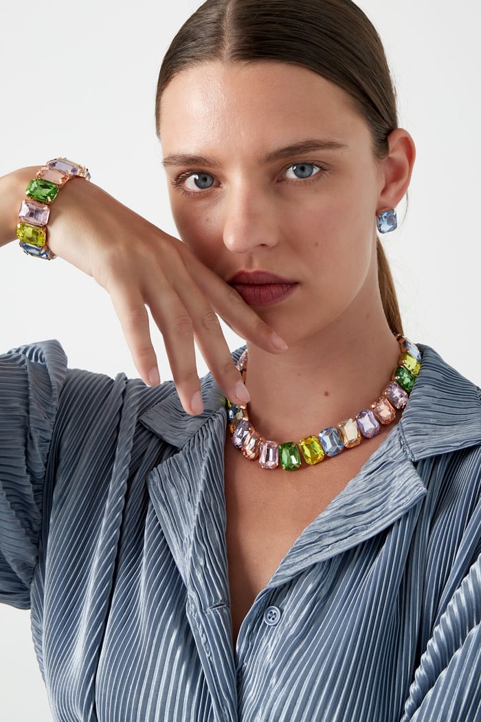 Necklace glamor - fuchsia/Gold color Picture4
