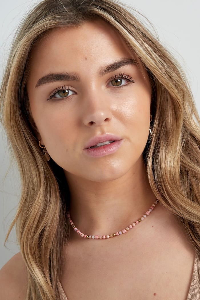 Kleurrijke festival ketting - blauw/Goud kleur Afbeelding5